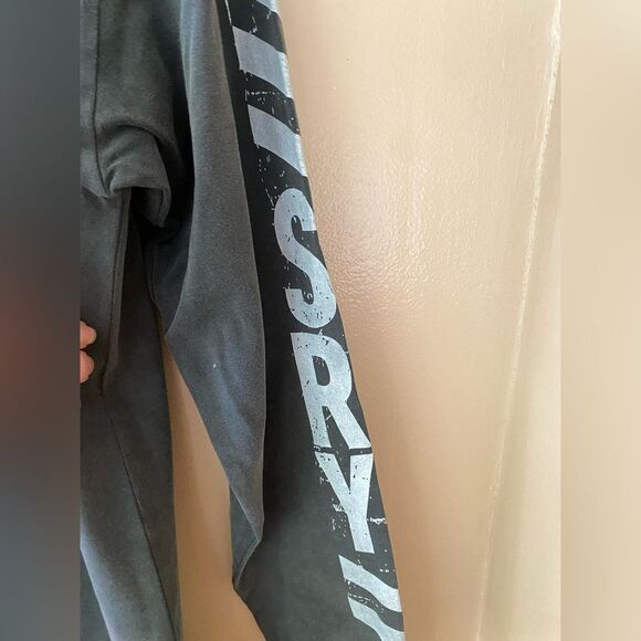 SER.O.YA Danny printed stretch cotton jersey top gray Long Sleeve Tee NWOT XS - Picture 10 of 11